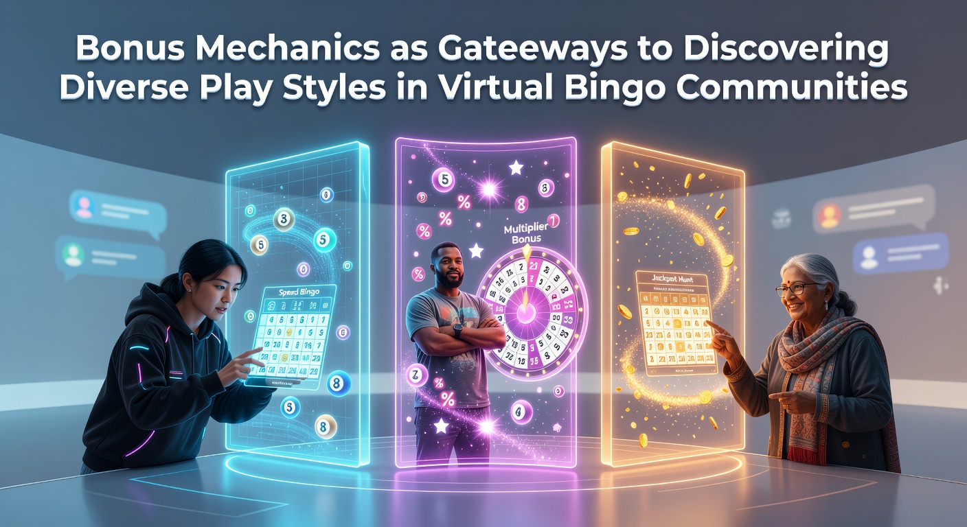Virtual bingo players exploring different game variants through bonus features in an online community setting