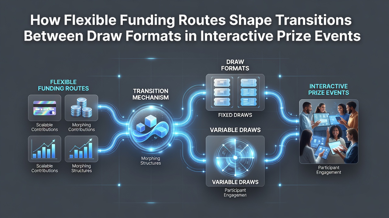 Illustration of flexible payment options connecting different draw formats in interactive prize platforms