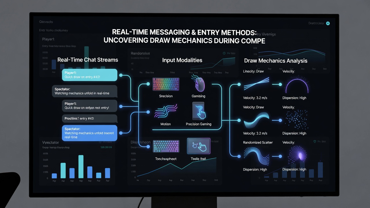 Illustration of entry method selections and chat interactions revealing multiple draw variants in competitive play