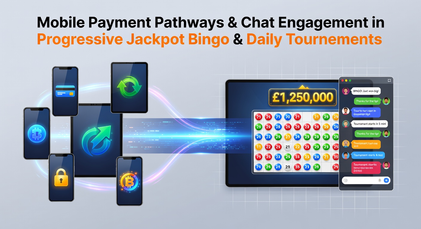 Mobile payment interfaces integrated into progressive jackpot bingo platforms showing seamless transaction flows during live tournament sessions