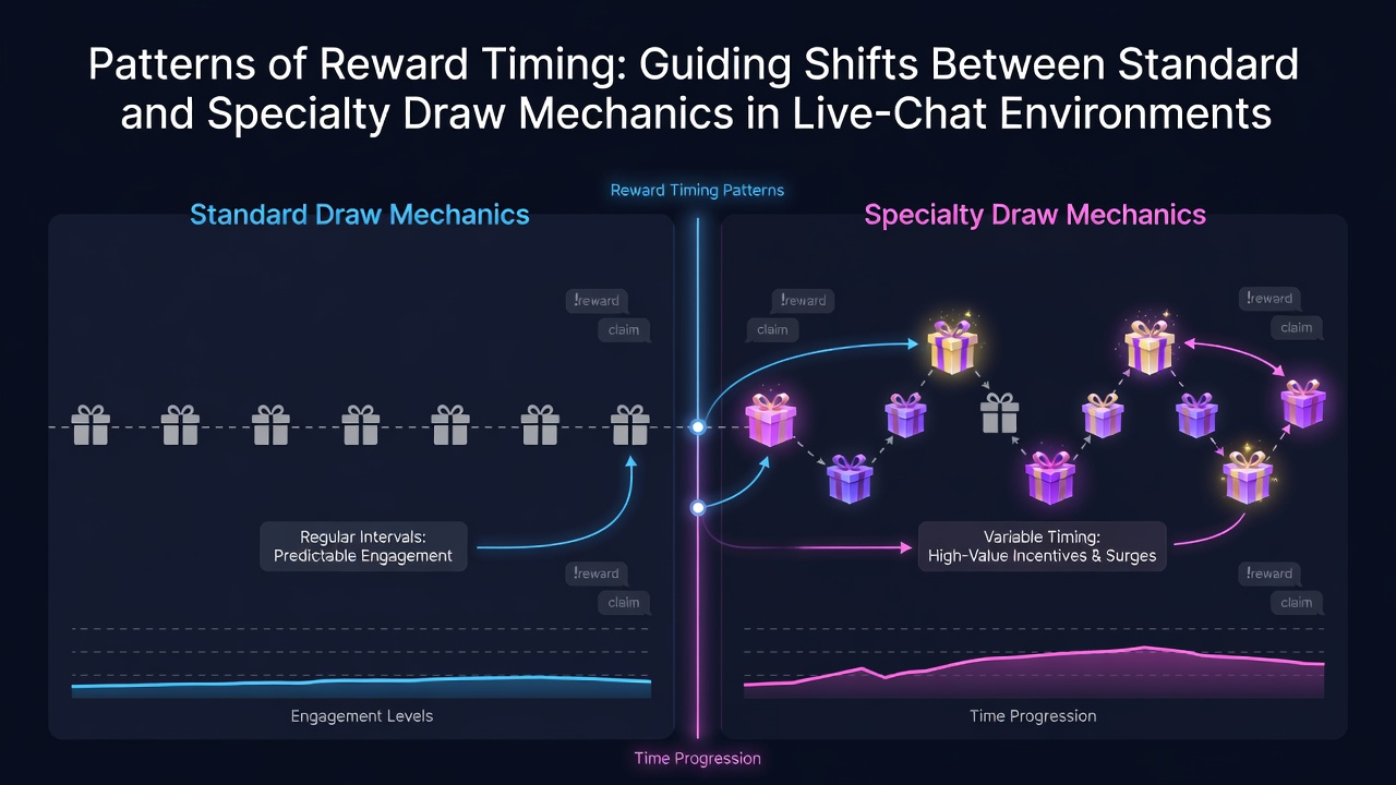 Live chat interface showing standard and specialty draw options with timing indicators