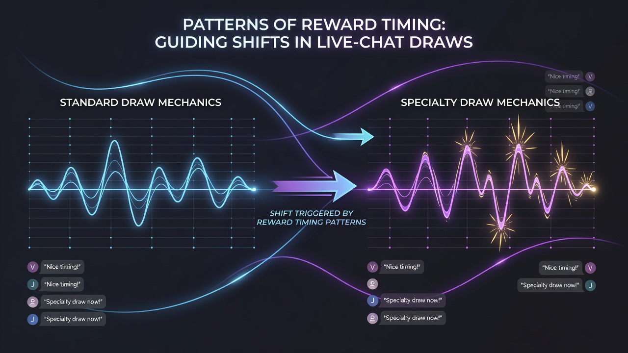 Analytics dashboard displaying reward timing patterns and player migration flows between draw types