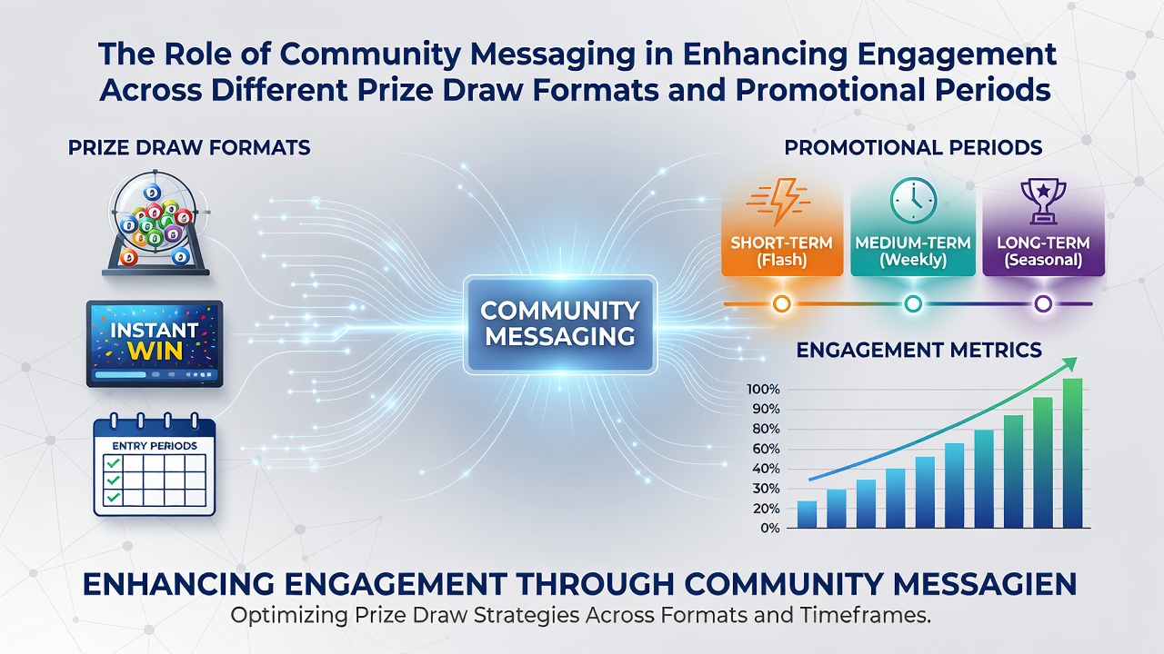 Community messaging interface showing participants discussing prize draw rules and entry strategies in a shared digital space