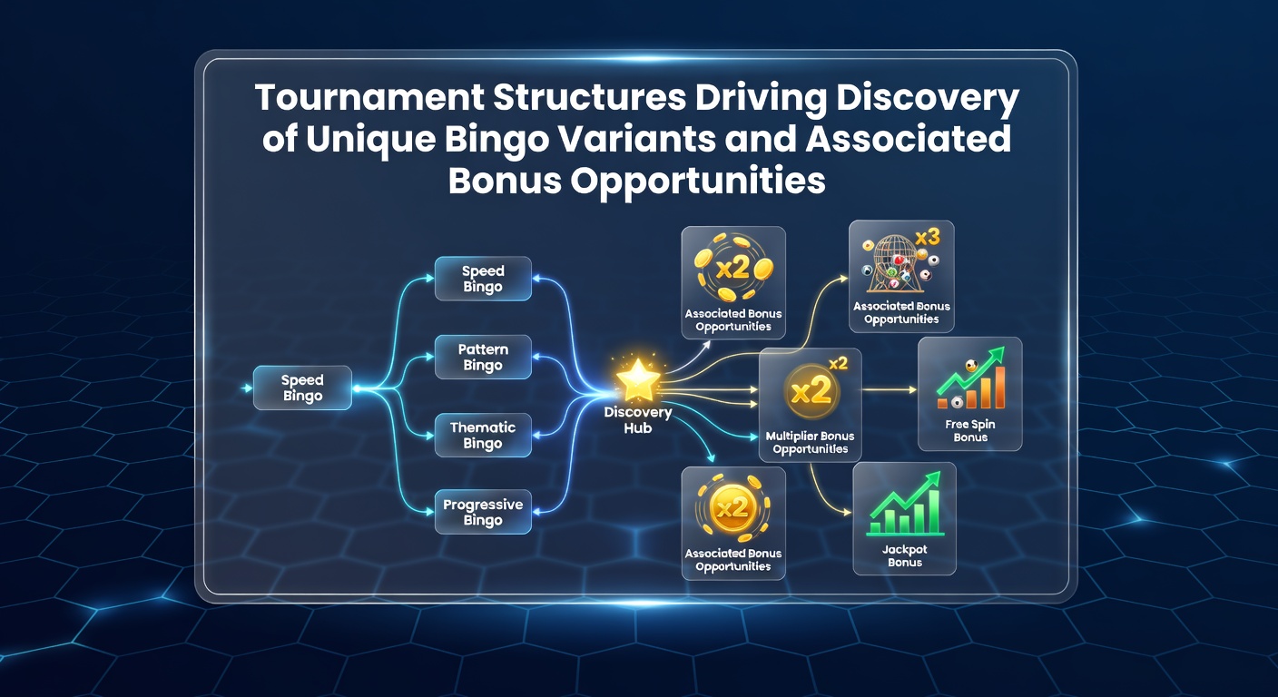 Digital bingo interface showing bonus opportunities and variant selection screens
